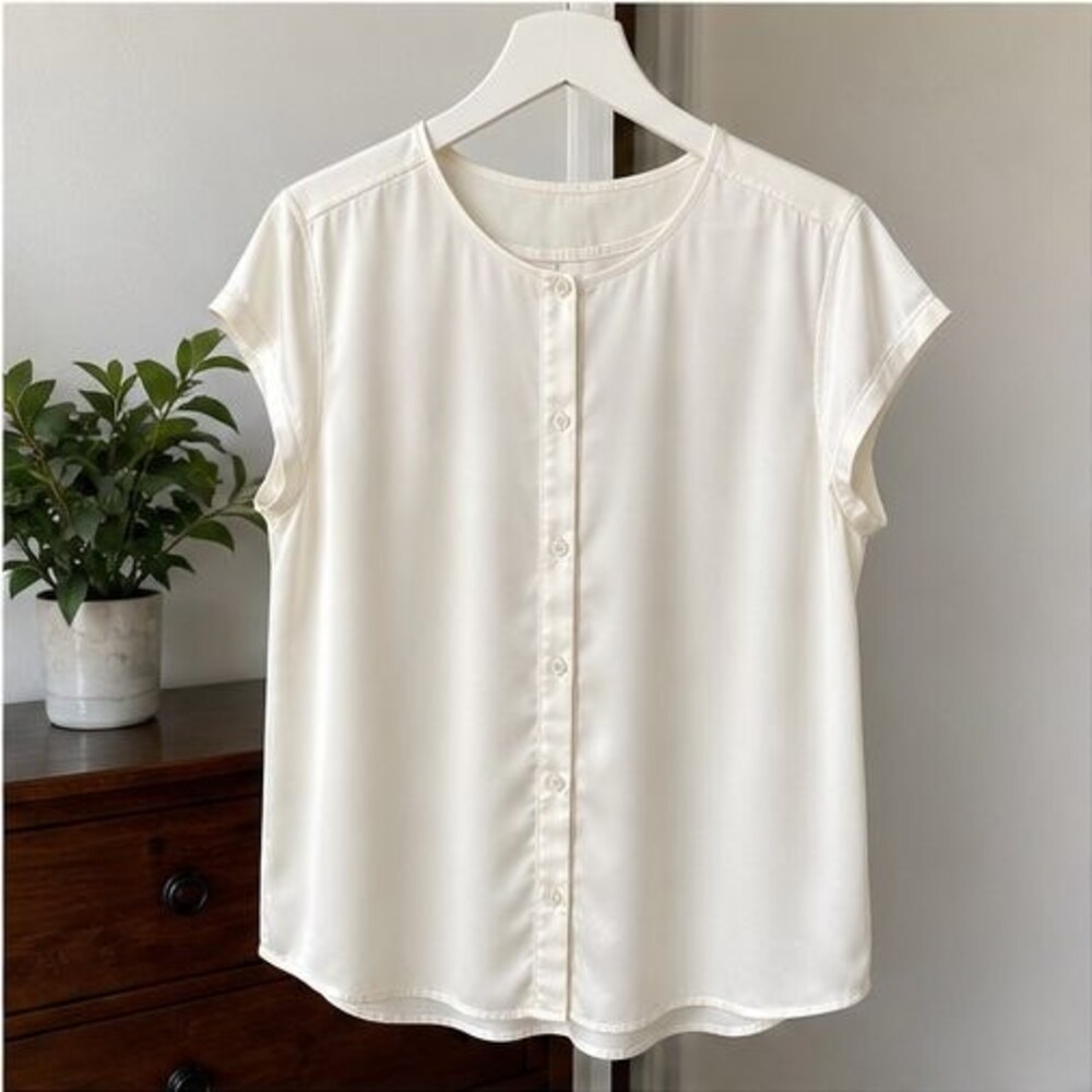 Cream Button Blouse